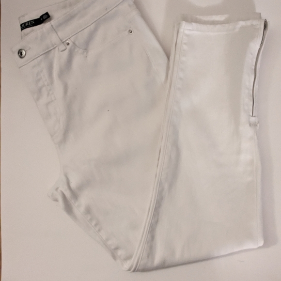 Ralph Lauren premier skinny cropped jeans white size 12 - Picture 5 of 6